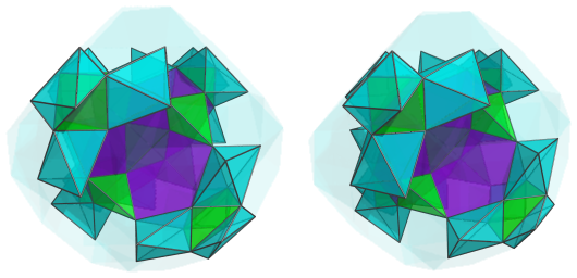Parallel projection of
D4.11, showing 4 far side tetrahedra of the 2nd kind