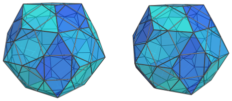 Parallel
projection of the castellated rhombicosidodecahedral prism, showing 30
equatorial bilunabirotundae