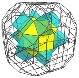 Parallel projection
of the cantellated 24-cell, adding 12 triangular prisms