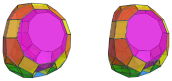 Parallel
projection of the tetrahedral magnaursachoron, showing 3 cuboctahedra
