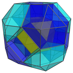 Cuboctahedron
centered projection of the rectified 24-cell, 8 surrounding cuboctahedra