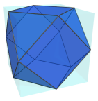 Parallel projection
of the rectified tesseract, showing nearest cuboctahedron