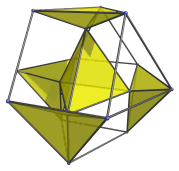 Parallel projection
of the runcinated 5-cell, showing 5 tetrahedra
