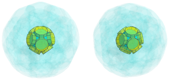 Parallel
projection of the runcitruncated 120-cell, showing 12 decagonal prisms