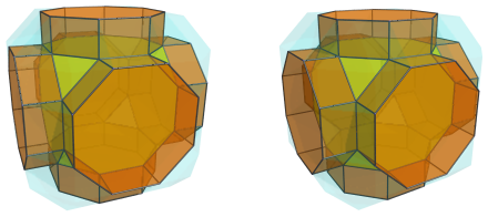 Parallel
projection of the runcitruncated tesseract, adding 6 octagonal prisms