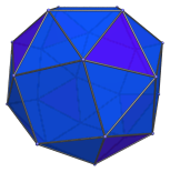 The snub cube, with
triangles of the first kind colored differently
