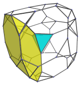 Perspective projection of the truncated tesseract, showing yet another
truncated cube