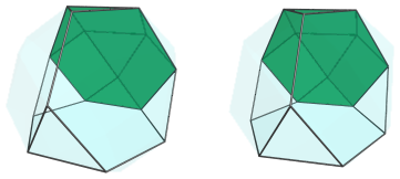 Parallel projection of
the truncated tetrahedral cupoliprism, showing 3/4 triangular cupolae
