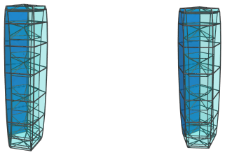 Side view
of the deca-augmented 5,20-duoprism, showing first of 5 icosagonal
prisms