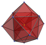 Vertex-first parallel
projection of 24-cell, with hidden cells omitted