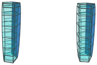 The
5,20-duoprism from another 4D viewpoint, showing 3/5 icosagonal prisms