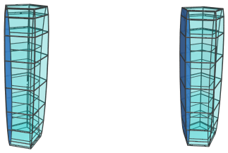 The
5,20-duoprism from another 4D viewpoint, showing 5/5 icosagonal prisms