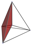 Vertex-first projection of pentachoron,
second cell shown