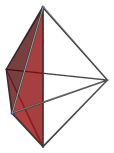 Edge-first projection of pentachoron