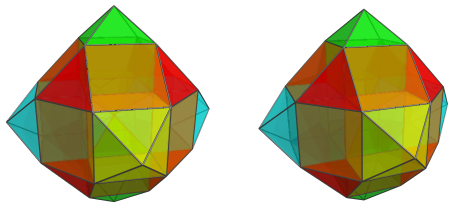 Parallel projection
of the octa-augmented runcinated tesseract, showing 8 tetrahedra