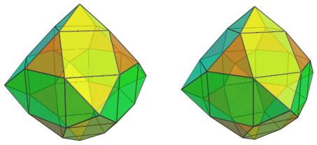 Parallel projection
of the octa-augmented runcinated tesseract, showing 8 equatorial triangular
cells