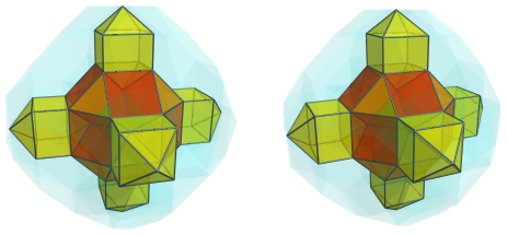Parallel projection
of the octa-augmented runcitruncated 16-cell, showing 6 square
bipyramids