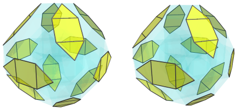 Parallel projection
of the octa-augmented runcitruncated 16-cell, showing equatorial square
bipyramids