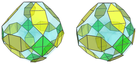 Parallel projection
of the octa-augmented runcitruncated 16-cell, showing equatorial
octahedra