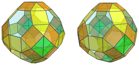 Parallel projection
of the octa-augmented runcitruncated 16-cell, showing equatorial triangular
prisms