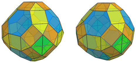 Parallel projection
of the octa-augmented runcitruncated 16-cell, showing equatorial hexagonal
prisms