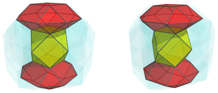 Parallel projection
of the octa-augmented truncated tesseract, showing 2/6 square
orthobicupolae