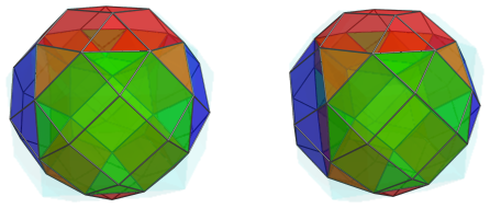 Parallel projection
of the octa-augmented truncated tesseract, showing preceding cells
together