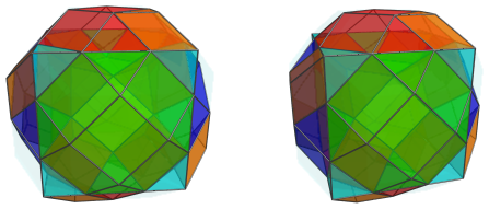 Parallel projection
of the octa-augmented truncated tesseract, showing 8/24 more triangular
prisms