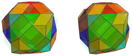 Parallel projection
of the octa-augmented truncated tesseract, showing 16/24 more triangular
prisms