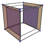 Cube-within-a-cube projection of the
tesseract, left/right frustums shown