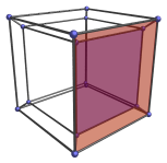 Cube-within-a-cube projection of the
tesseract, front frustum shown