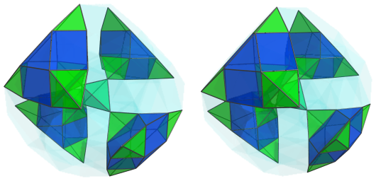 Parallel projection of
D4.11, showing 12 more tetrahedra
