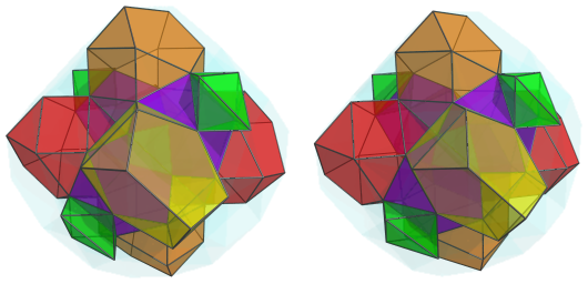 Parallel projection of
D4.11, showing 4 central octahedra