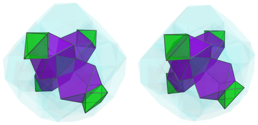 Parallel projection of
D4.11, showing 4 far side central octahedra
