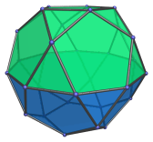 Decomposition of
icosidodecahedron into two pentagonal rotundae