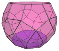 A paragyrate diminished
rhombicosidodecahedron, highlighting gyrated cupola segment