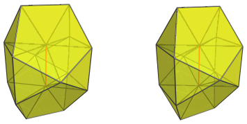 Parallel
projection of the J91 pseudopyramid, showing the bilunabirotunda