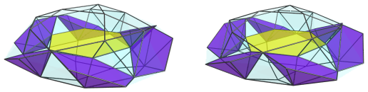 Hexagon-centered parallel projection of J92 rhombochoron, showing 6/12
pentagonal pyramids