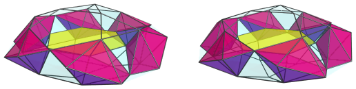 Hexagon-centered parallel projection of J92 rhombochoron, showing 12/12
pentagonal pyramids