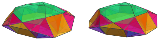 Hexagon-centered parallel projection of J92 rhombochoron, showing 6 more
square pyramids