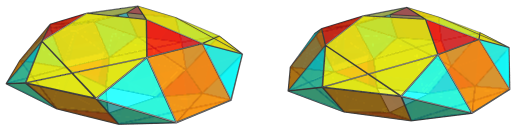 Hexagon-centered parallel projection of J92 rhombochoron, showing 12
equatorial tetrahedra