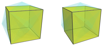 Parallel projection of
the cube antiprism, showing nearest cube