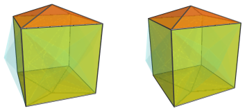 Parallel projection of
the cube antiprism, showing 2/6 square pyramids