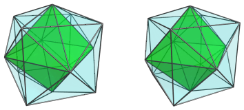 Parallel projection of
the cube antiprism, showing octahedral cell