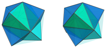 Parallel projection of
the cube antiprism, showing 8/8 tetrahedra