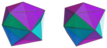 Parallel projection of
the cube antiprism, showing another 8/12 tetrahedra