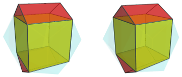 Parallel projection of
K4.21, showing 2/6 triangular prisms