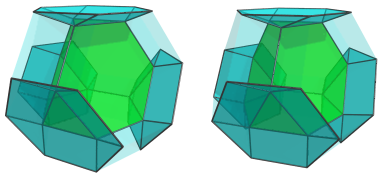 Parallel projection of
K4.76, showing 4 triangular cupolae