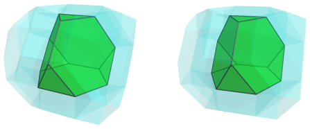 Parallel projection
of the augmented cantitruncated 5-cell, showing nearest truncated
tetrahedron
