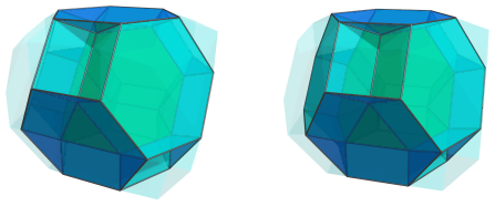 Parallel projection
of the augmented cantitruncated 5-cell, showing 4 triangular cupolae